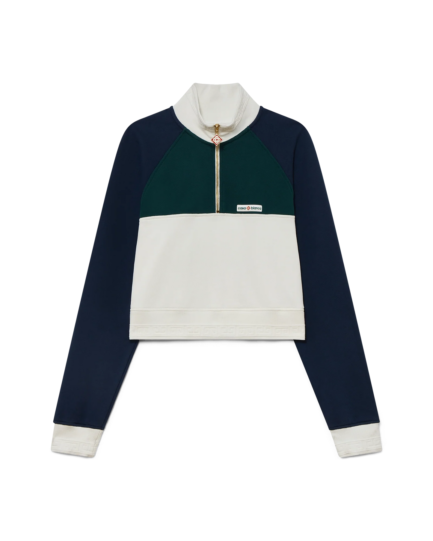 Colourblock Quarter Zip Cropped Sweatshirt