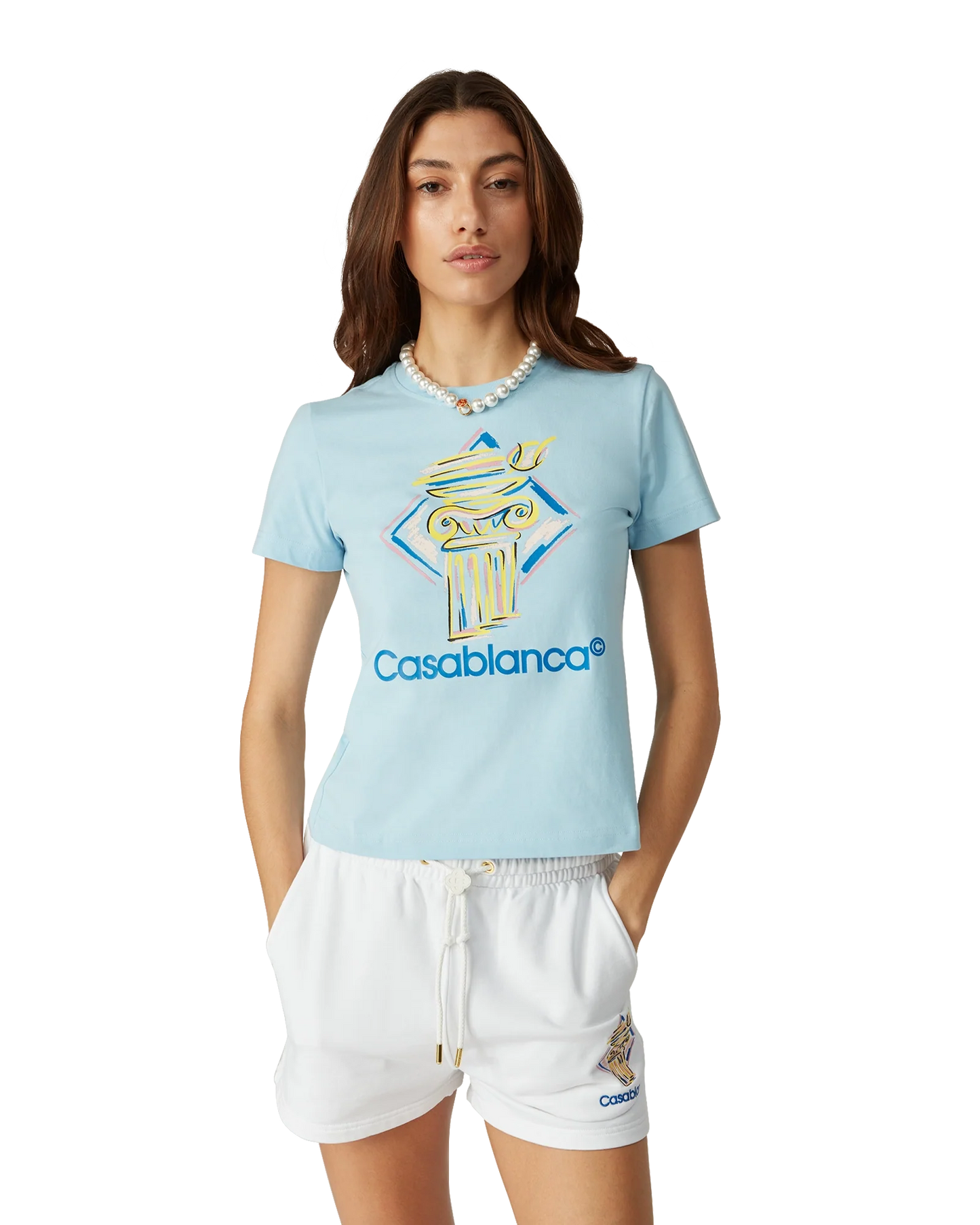 Diamantsäulen-Kurzarm-T-Shirt