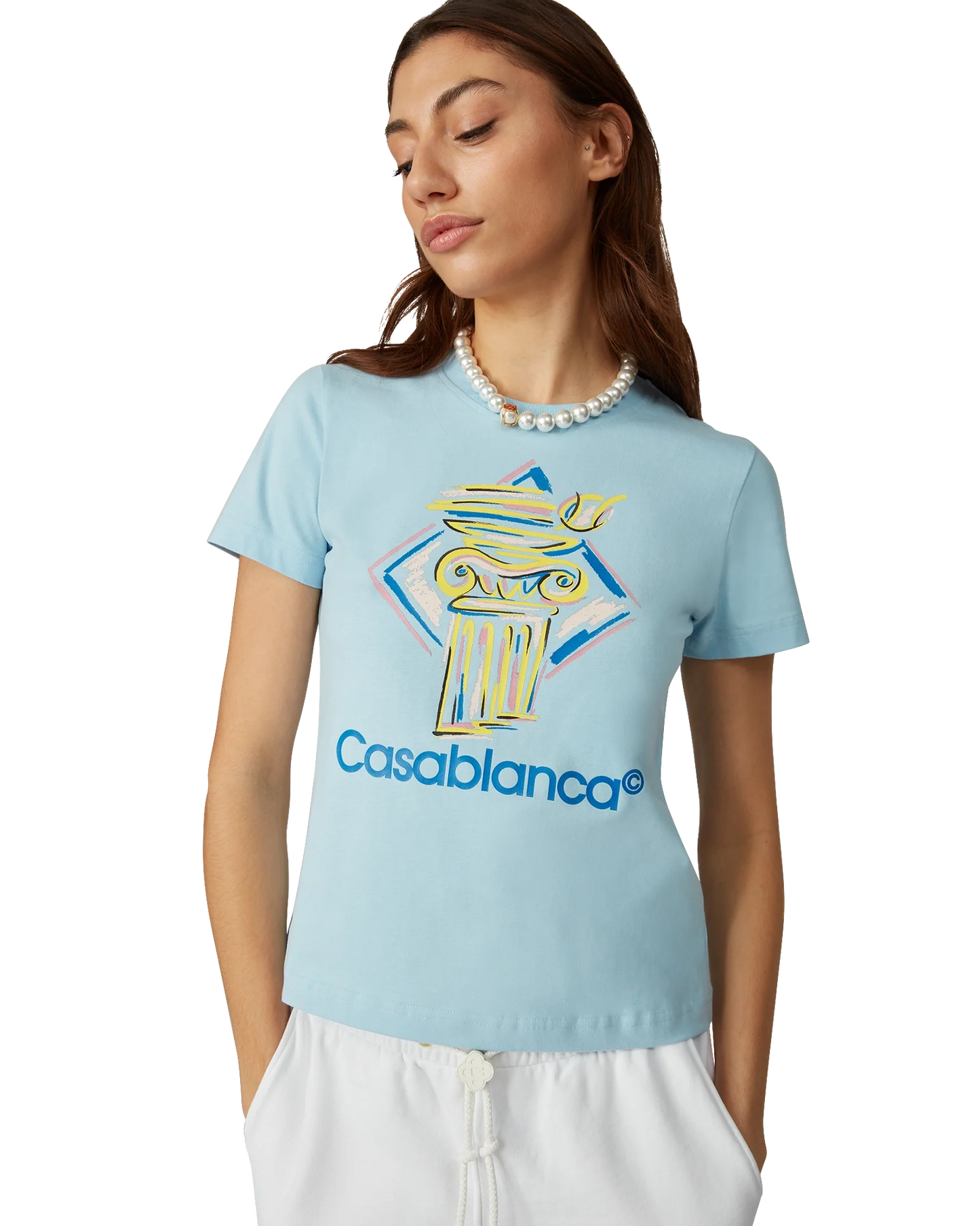 Diamantsäulen-Kurzarm-T-Shirt