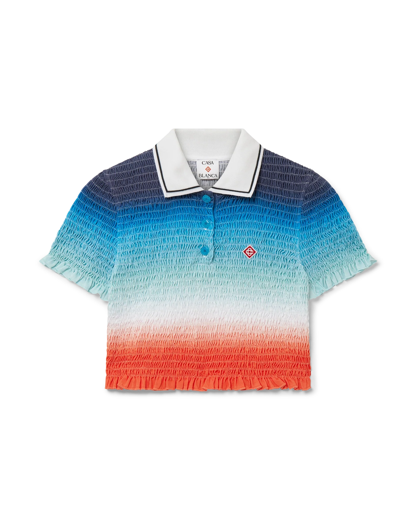 Gradient Cropped Polo Shirt