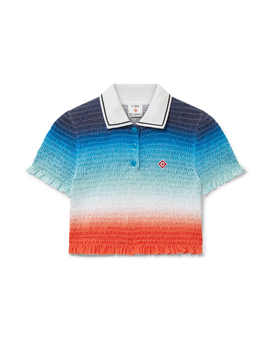 Gradient Cropped Polo Shirt