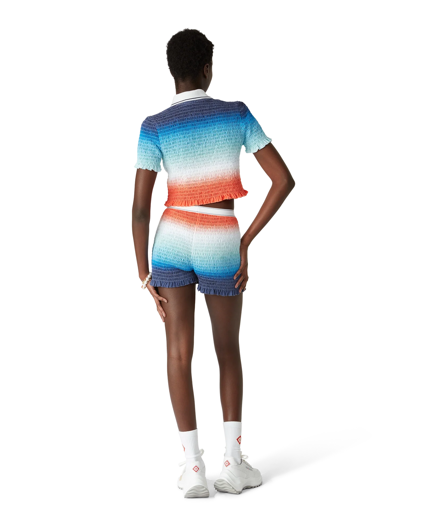 Gradient Cropped Polo Shirt