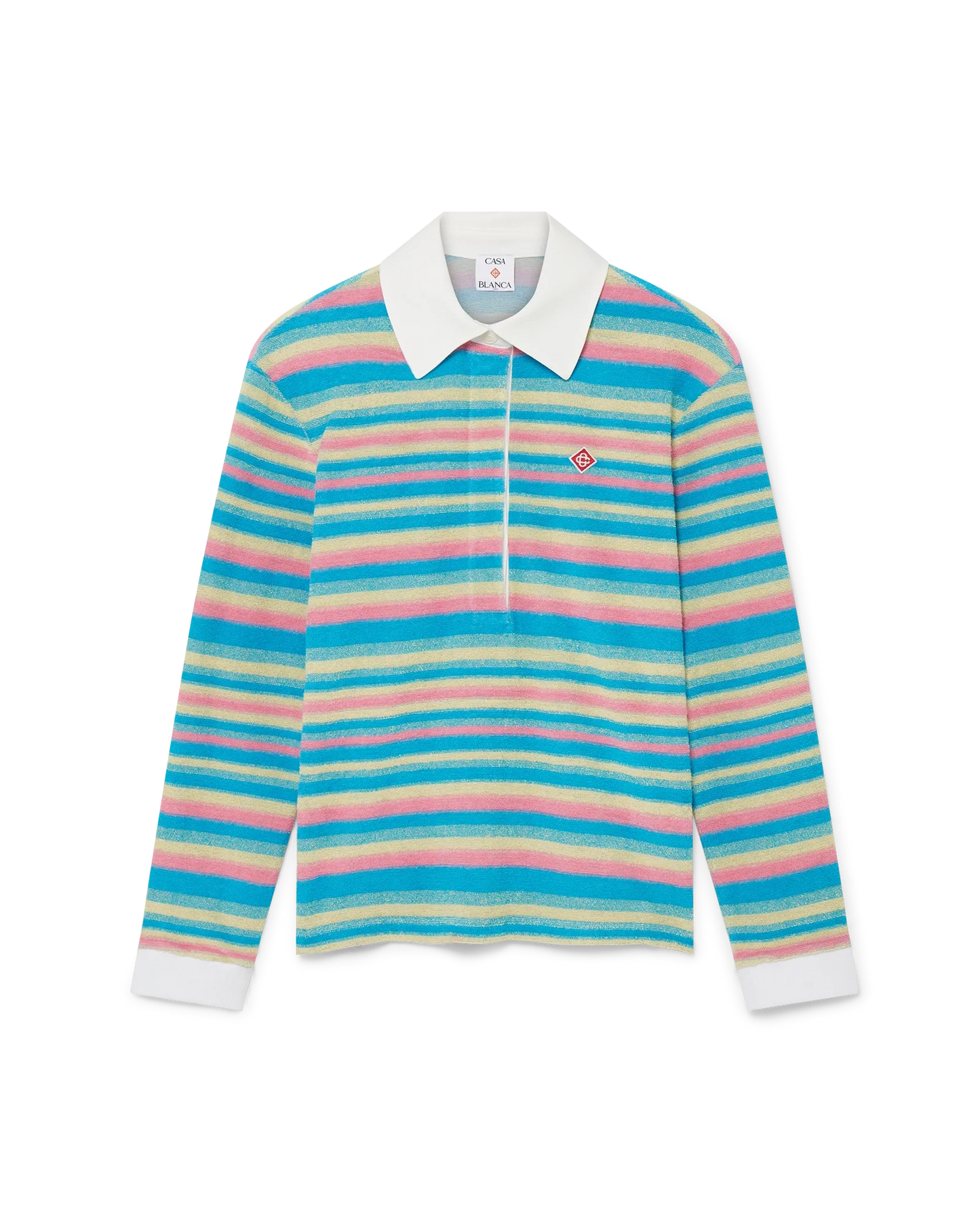 Stripe Towelling Polo Shirt