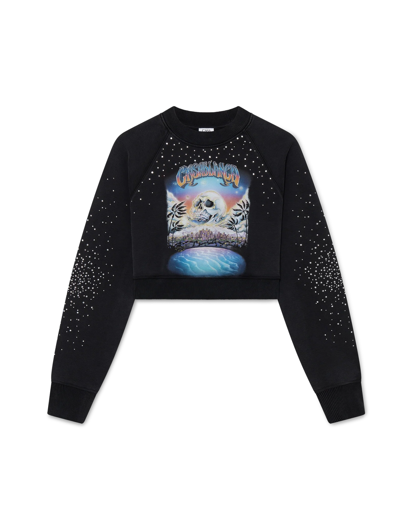 La Pr¨¦monition Crystal Embellished Cropped Sweatshirt