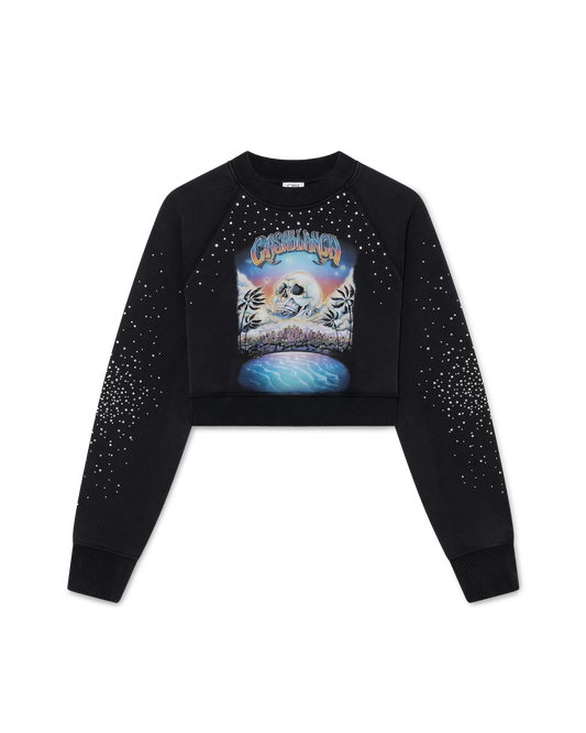 La Pr¨¦monition Crystal Embellished Cropped Sweatshirt