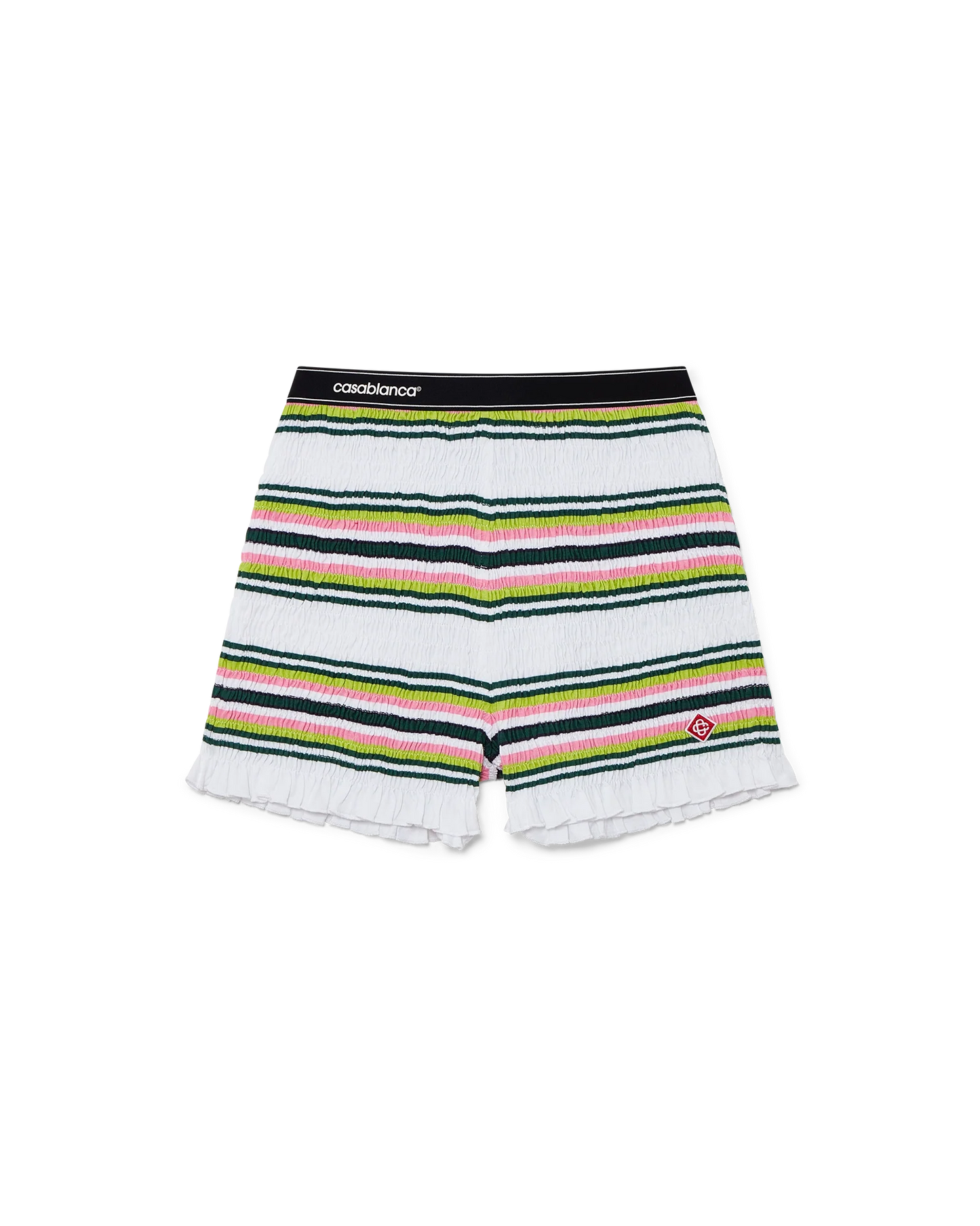 Stripe Shirred Shorts