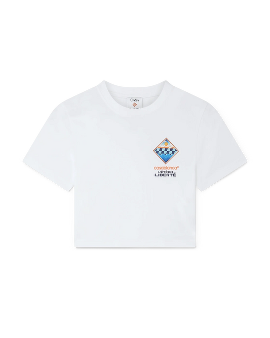 Das L'Été En Liberté bauchfreie T-Shirt mit kurzen Ärmeln