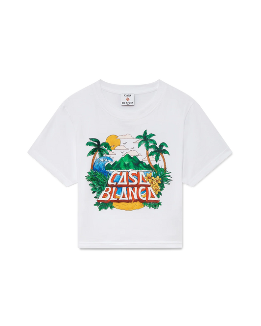 Casa Beach Wave Cropped Kurzarm-T-Shirt