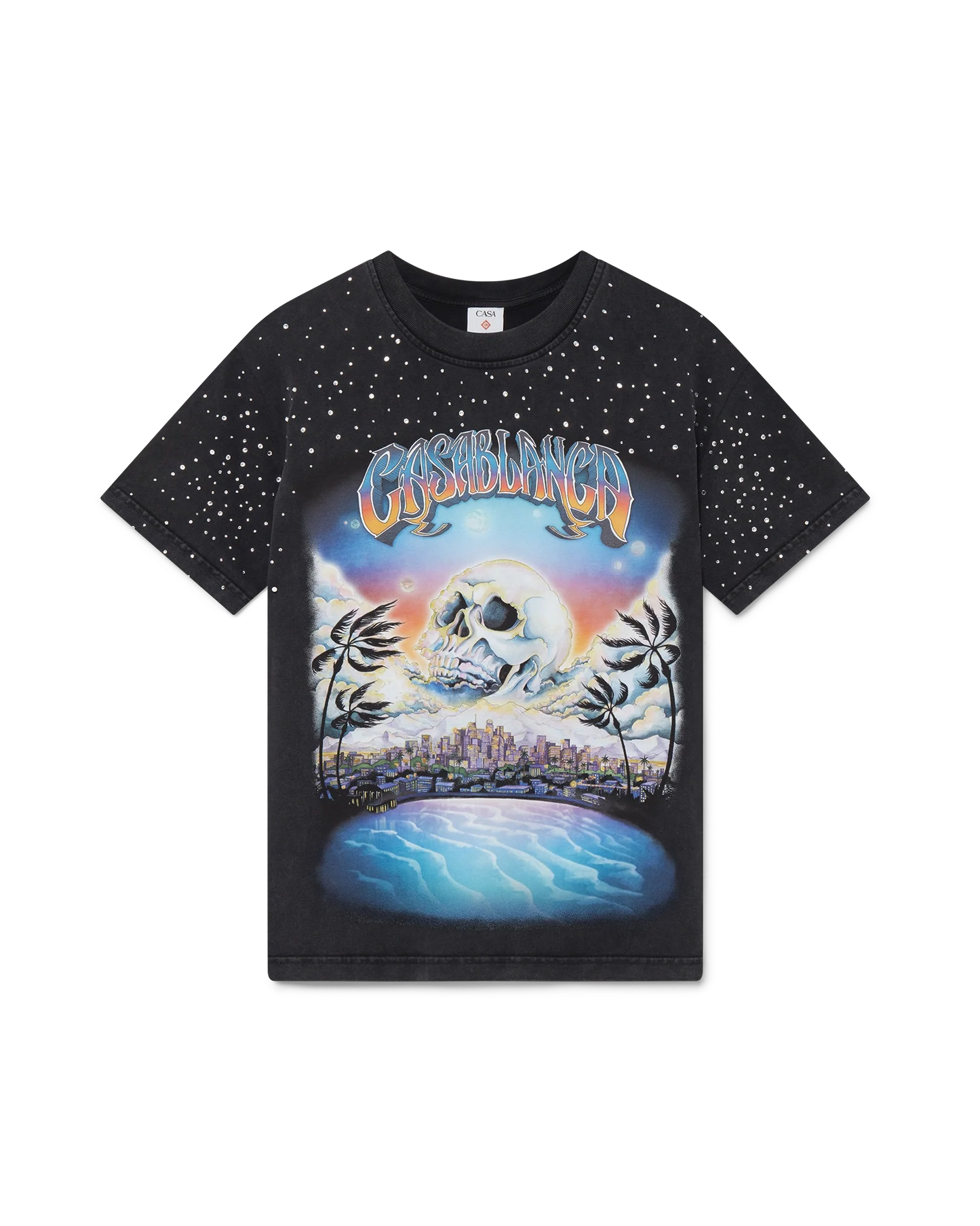 La Prémonition mit Kristallen besetztes Kurzarm-T-Shirt