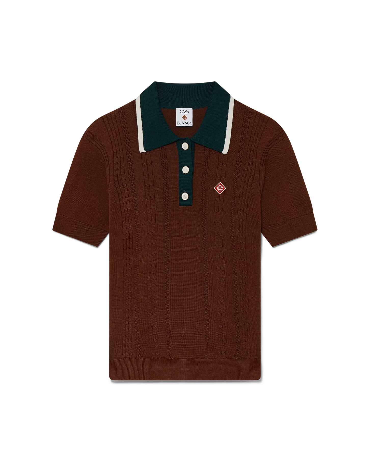Cable Knit Polo Shirt