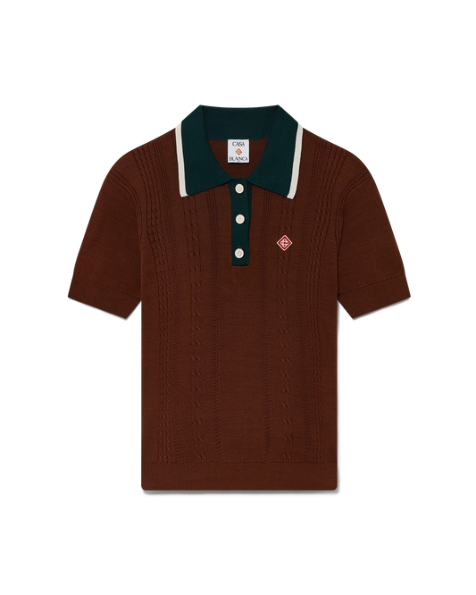 Cable Knit Polo Shirt