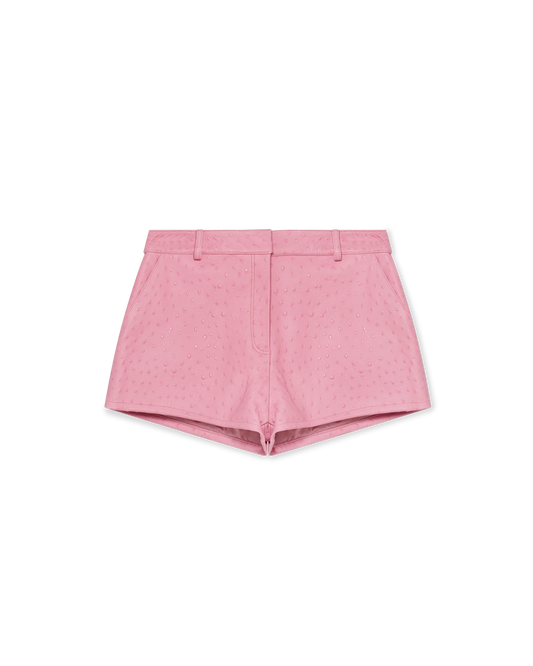 Embossed Leather Mini Shorts
